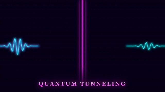 Quantum Tunneling Wave Packet Through Magenta Energy Barrier