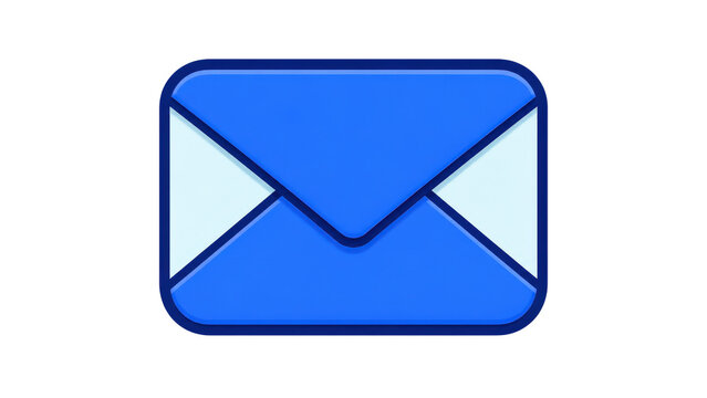 Blue Mail Envelope Icon for Digital Communication and Message