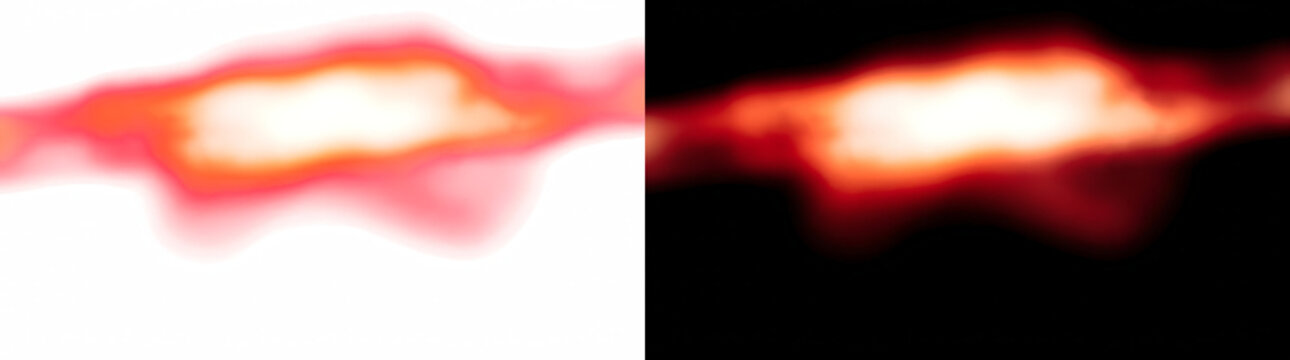 Vintage Film Light Leak Burn Overlay with Warm Red Glow, Luminous Cutout with Real Transparency