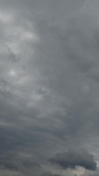 timelapse of darkening ragged storm clouds quickly sweeping across the sky during wind