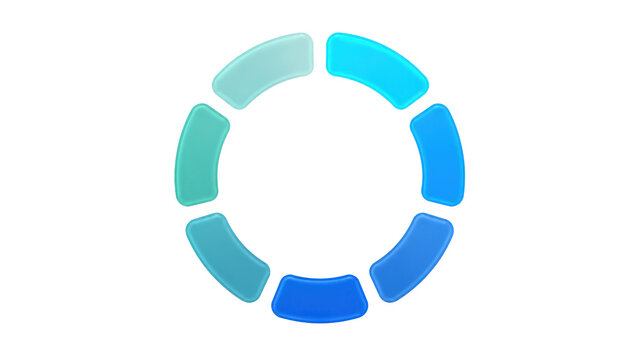 Loading Circle Icon with Blue and Teal Gradient Segments