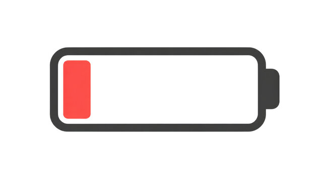 Low Battery Icon with Red Energy Bar