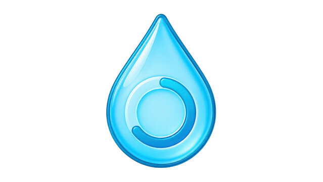 Water Drop Blue Icon with Loading Refresh Symbol