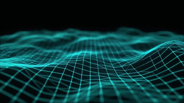 Abstract wave grid line pattern motion loop background animation