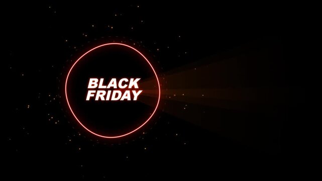 Abstract Digital Loading Animation with Orange Circular Play Button Icon on Dark Background for Web and Mobile Interface Design
