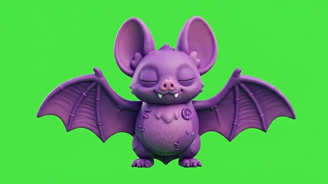 Cute purple bat character sprite sheet with various expressions