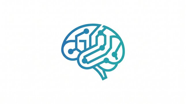 Futuristic AI and digital logo symbols featuring neural networks, machine learning, automation, data intelligence, and smart technology in clean minimalist vector designs.