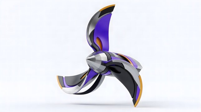 Futuristic purple chrome star weapon with sci fi throwing futuristic equipment triangular