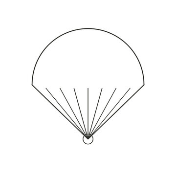 Japanese folding fan simple line illustration