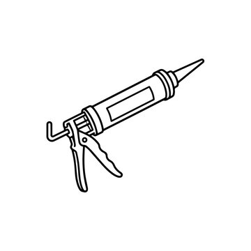 Caulking Gun Black Outline Icon