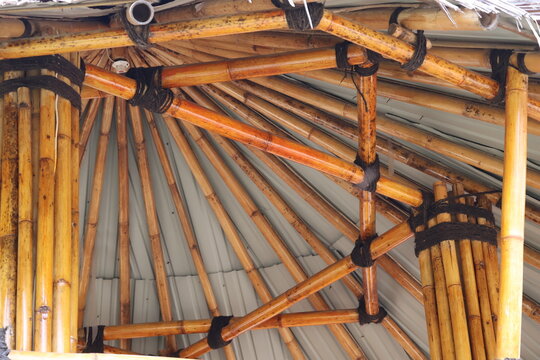 Bamboo structural foundation showcasing traditional construction, natural strength, and sustainable architecture.