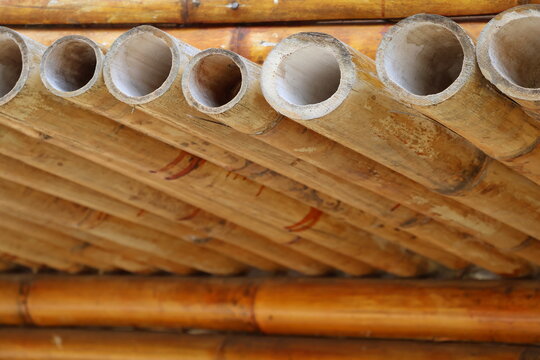 Bamboo structural foundation showcasing traditional construction, natural strength, and sustainable architecture.