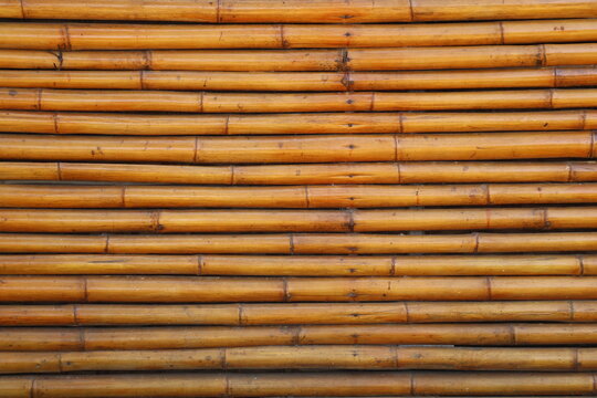 Natural bamboo wall texture showcasing rustic architecture, sustainable materials, and traditional craftsmanship.