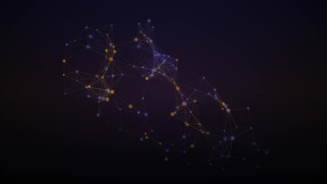Abstract 4K deep indigo and amber supernova expansion motion graphics background with asymmetric drift and full-screen pulse