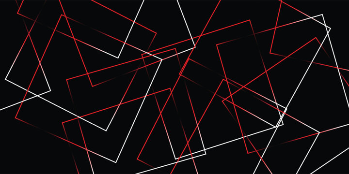 Abstract futuristic black background with green neon glowing geometric intersecting lines. Premium dark banner with metallic wireframes. Vector illustration.