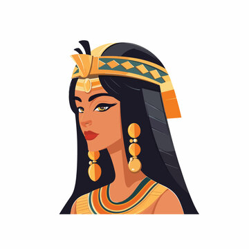 Cleopatra vector isolated on white