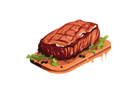 Cooked beef steak isolated