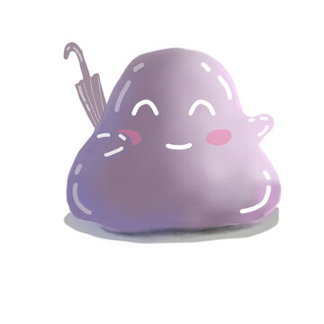 character purple jelly representation welcoming users back with an inviting gesture and warm smile, designed for UI/UX success screens, issue resolved notifications, and security completion pages