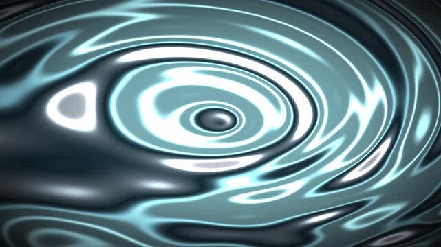 Teal Liquid Chrome Ripples, Abstract Metallic Fluid Background with Reflective Silver Waves