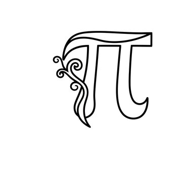 Pi symbol with decorative flourish
