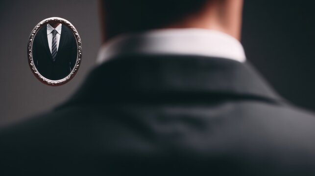 person practicing interview answers, mirror reflection concept, confidence building, lifestyle career image