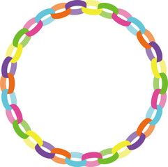 Neon Color Paper Chain Transparent PNG Frame and Garland Material｜ネオンカラーの輪つなぎペーパーチェーン背景透過PNGフレーム・ガーランド素材 © tonami