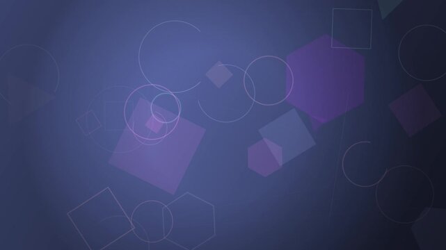 Abstract geometric composition featuring translucent purple squares