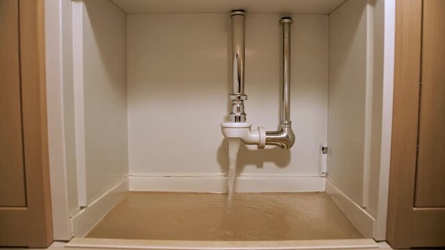 Water Leaking From Drain Pipe Under Bathroom Vanity Cabinet