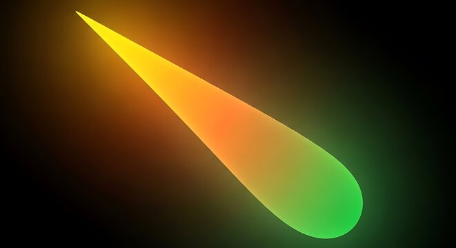 Vibrant teardrop shaped gradient light on dark background