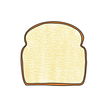 Toast bread slice hand drawn doodle 