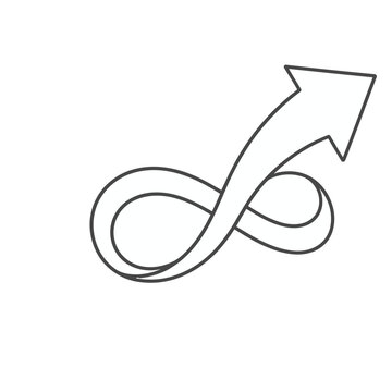 Infinity symbol with upward arrow
