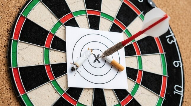 Precision Strike On Broken Cigarette Symbolizing Quitting Smoking Success