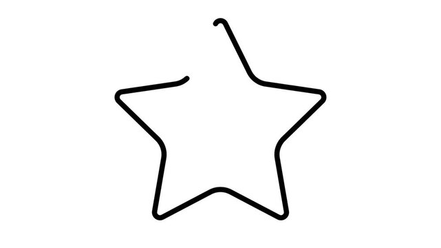 Simple black outline of a five-pointed star on a white background, representing a basic graphic element.