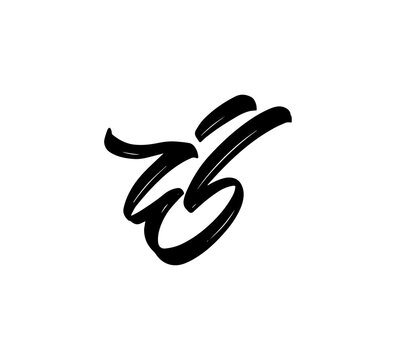 Initial Brush Lettering PNG with Transparent Background for Branding, Logo, Typography, and Creative Design ib