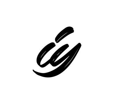 Initial Brush Lettering PNG with Transparent Background for Branding, Logo, Typography, and Creative Design iy