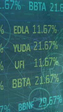 Animation of stock market over network of connections on green background