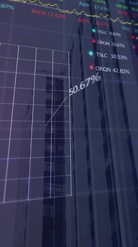 Animation of data processing over cityscape