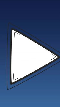 Animation of play icon over blue background
