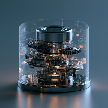 Single CRM Data Management Icon - Highly Detailed Cylindrical 3D Design