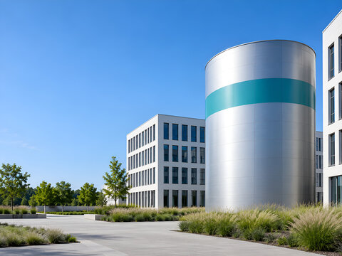 District Cooling Thermal Storage Tank in a Modern Business Park