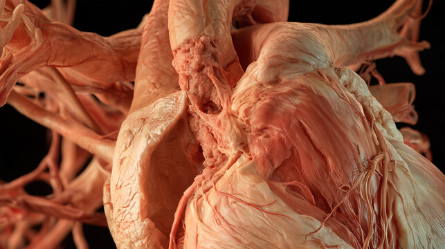 Acute Myocardial Infarction Medical Visualization - Blocked Coronary Artery Heart Disease Illustration