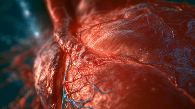 Acute Myocardial Infarction Medical Visualization - Blocked Coronary Artery Heart Disease Illustration