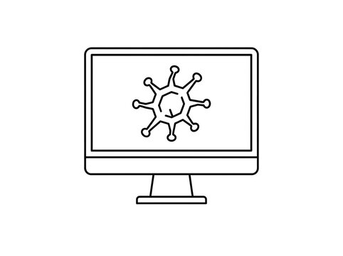 Simple virus illustration on a computer screen
