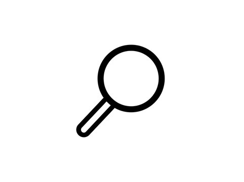 Simple magnifying glass icon on white background