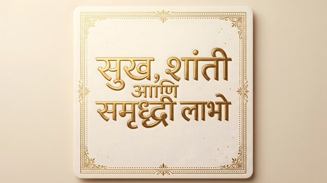 Golden Marathi Greeting Text for Happiness and Prosperity