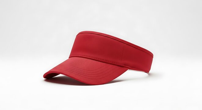 mockup of a red color visor hat