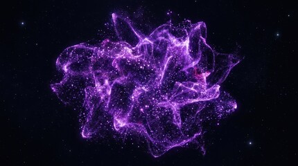 Obraz premium Abstract Purple Nebula Particle Cloud in Deep Space