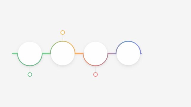 5 step infographic timeline animation. 4K Video