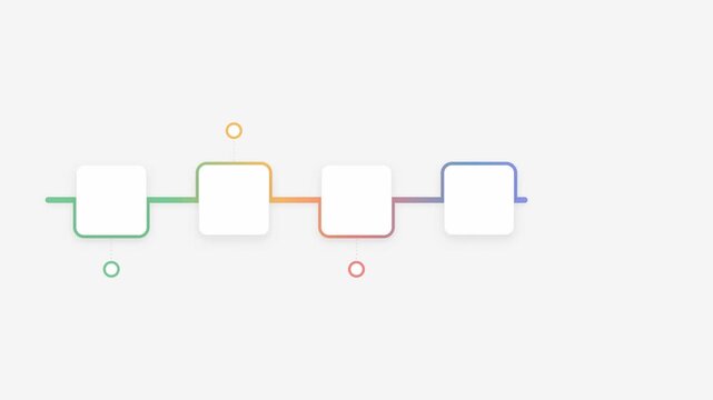 5 step infographic process timeline animation. 4K Video