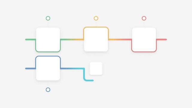 6 step infographic timeline diagram animation. 4K Video